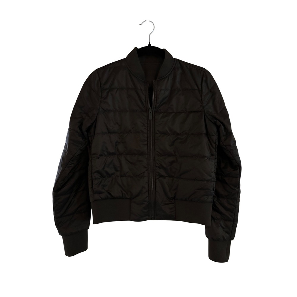 Lululemon Non-Stop Bomber Jacket Black Reversible Quilted W4BLWS Size 4